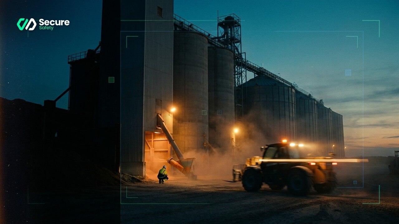 Grãos, Maquinaria e Gado: IA de Segurança para Agricultura e Agroprocessamento