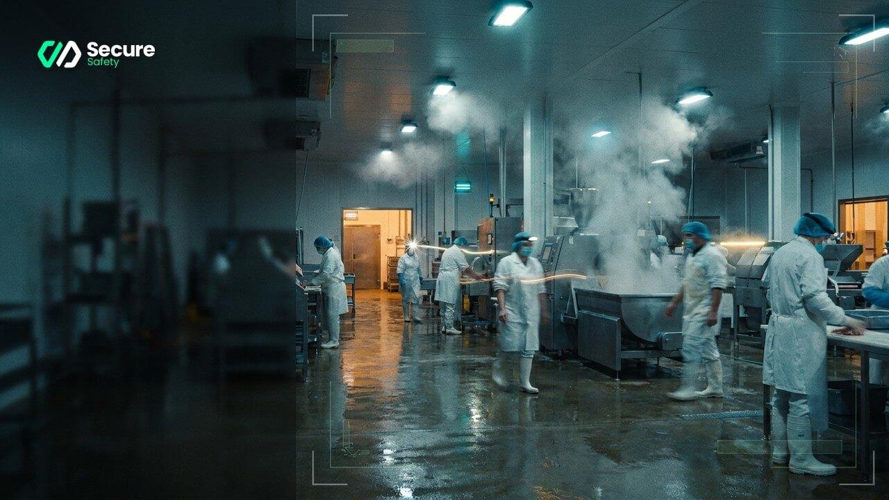 Pisos Molhados e Linhas Rápidas: IA de Segurança no Processamento de Alimentos e Bebidas